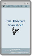 Trial Observer Scoresheet